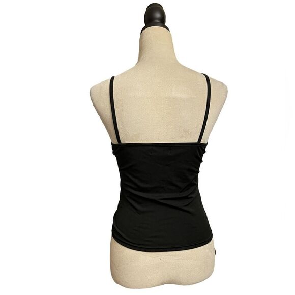 Balouke Black Strappy Spandex Form Fitting Semi-Cropped Tank Top (Small) - Picture 8 of 9